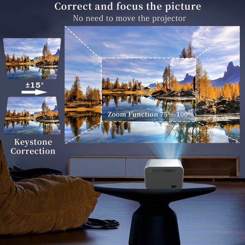 AC100-240V, 50/60Hz Android 9.0 Nuovo prodotto Focalizzazione elettrica LED+LCD HDMI Proiettore 200 lumens