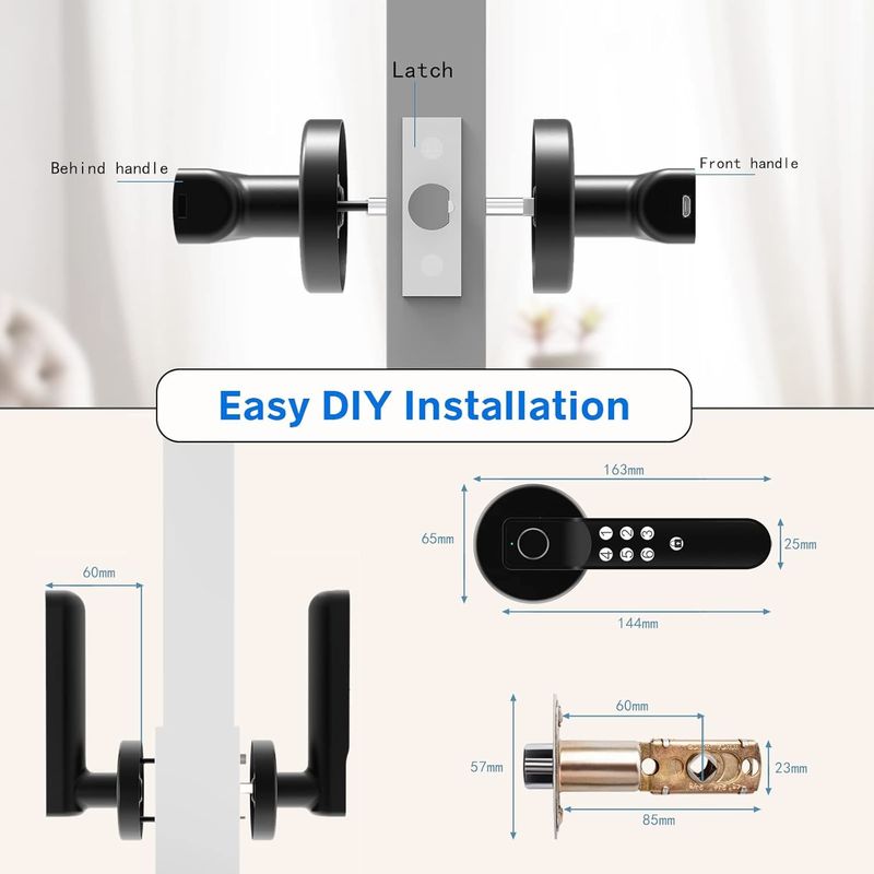 Foxgard T01 Smart Door Lock ️ Entry senza chiave, lega di zinco, impronte digitali e controllo app, per la sicurezza domestica e dell'ufficio